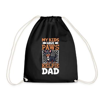 Papa Kelpie australien - Sac de sport léger - noir - Devant
