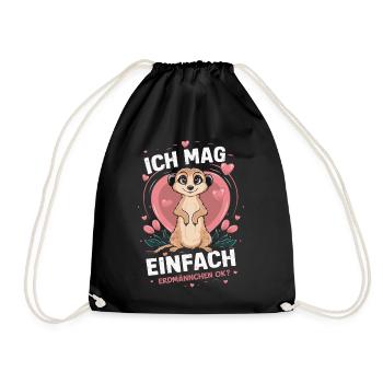 Meerkat Scratching Animal - Drawstring Bag - black - Front