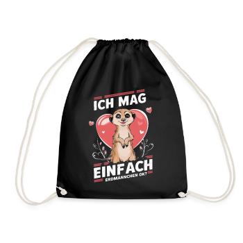 Meerkat Scratching Animal - Drawstring Bag - black - Front