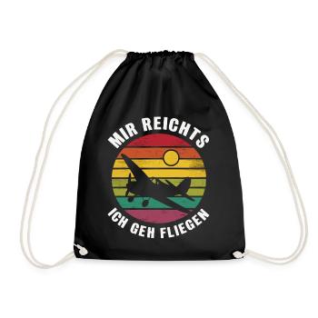 Pilot Pilots Airplane Flying Aviation - Drawstring Bag - black - Front