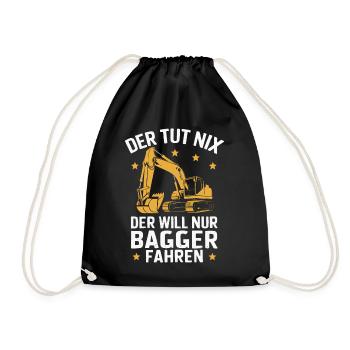 Excavator Driver Construction Worker Construction Site Construction Machine - Drawstring Bag - black - Front