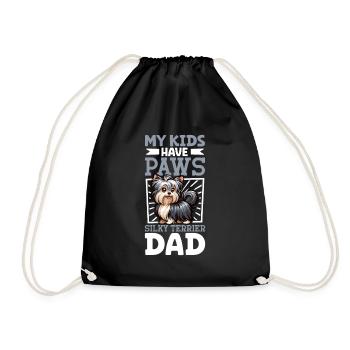 Australian Silky Terrier Dad - Drawstring Bag - black - Front