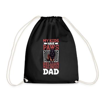 Belgian Shepherd Dad - Drawstring Bag - black - Front