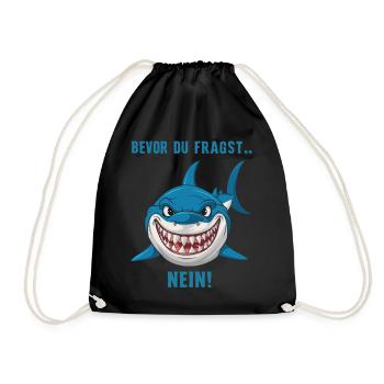 Hai Haifisch Haie Haifische - Turnbeutel - Schwarz - Vorne