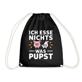Vegetarier Veganer Tierschutz Tierrecht Veggie - Turnbeutel - Schwarz - Vorne