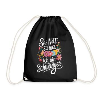 Pregnancy Announce Baby Birth Pregnant - Drawstring Bag - black - Front