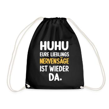 Funny Funny Funny Saying Funny Clothing - Drawstring Bag - black - Front