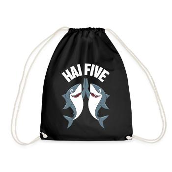 Hai Haifisch Haie Haifische - Turnbeutel - Schwarz - Vorne