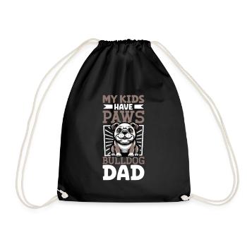 Bulldog Dad - Drawstring Bag - black - Front