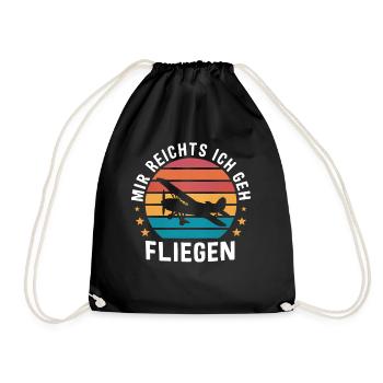 Pilot Pilots Airplane Flying Aviation - Drawstring Bag - black - Front