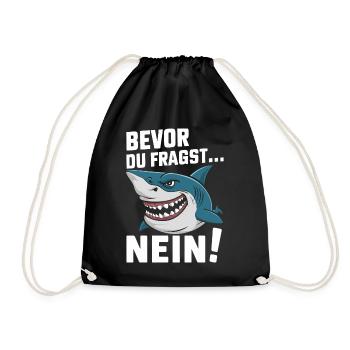 Hai Haifisch Haie Haifische - Turnbeutel - Schwarz - Vorne