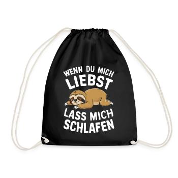 Sloth Sloths Animal Sleeping Lazy - Drawstring Bag - black - Front