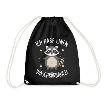 Raccoon Animal Barbados Raccoon - Drawstring Bag - black - Front