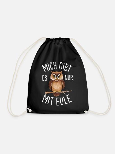 Nachteule Eule Eulen Vogel - Turnbeutel - Schwarz