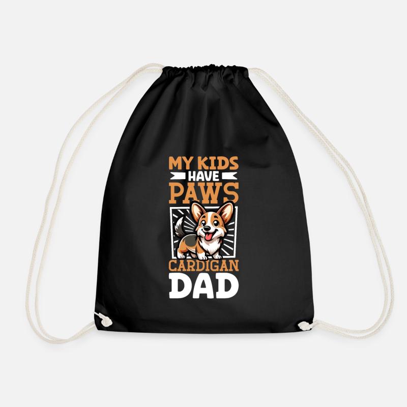 Welsh Corgi Cardigan Papa - Turnbeutel - Schwarz