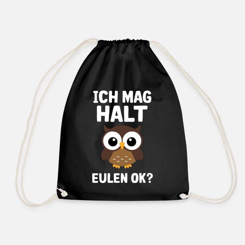Nachteule Eule Eulen Vogel - Turnbeutel - Schwarz