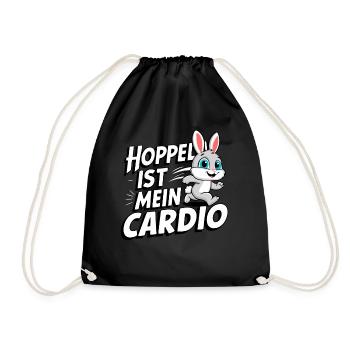 Hase Hasen Kaninchen Haustier - Turnbeutel - Schwarz - Vorne