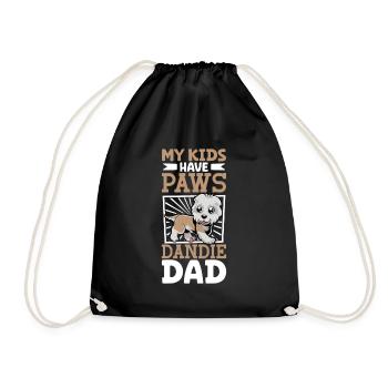 Dandie Dinmont Terrier Dad - Drawstring Bag - black - Front