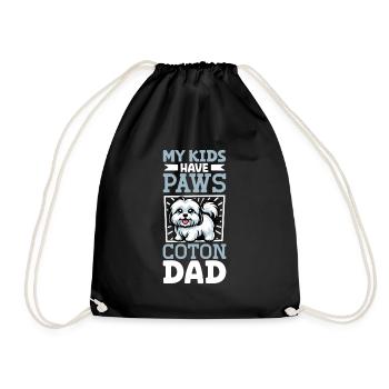 Coton de Tulear Papa - Sac de sport léger - noir - Devant