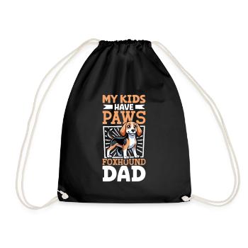 English Foxhound Papa - Turnbeutel - Schwarz - Vorne