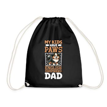English Shepherd Dad - Drawstring Bag - black - Front