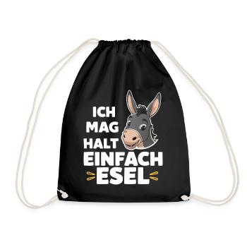 Esel Eselchen Maultier Muli - Turnbeutel - Schwarz - Vorne