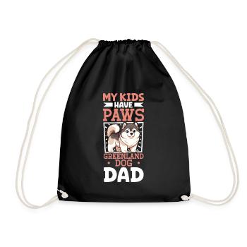 Greenland Dog Dad - Drawstring Bag - black - Front