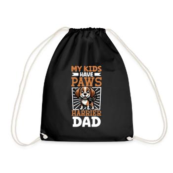 Harrier Papa - Drawstring Bag - black - Front