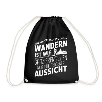 Hiking Hikers Hike Mountains Forest - Drawstring Bag - black - Front
