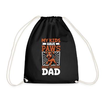 Irish Terrier Papa - Turnbeutel - Schwarz - Vorne