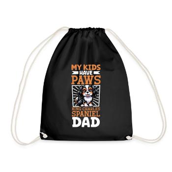 King Charles Spaniel Dad - Drawstring Bag - black - Front