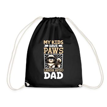 Lhasa Apso Papa - Turnbeutel - Schwarz - Vorne