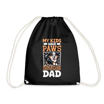 Miniature American Shepherd Dad - Drawstring Bag - black - Front