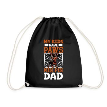 Zwergpinscher Papa - Turnbeutel - Schwarz - Vorne