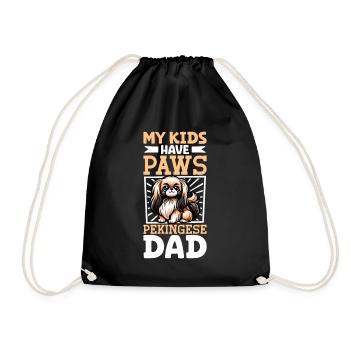 papa pékinois - Sac de sport léger - noir - Devant