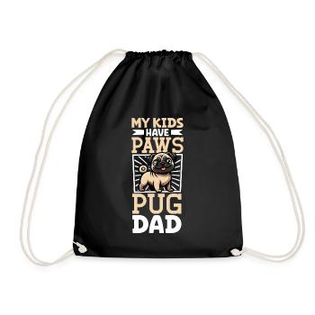 Mops Papa - Turnbeutel - Schwarz - Vorne