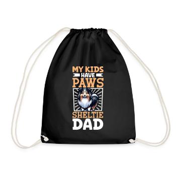 Chien de berger Shetland papa - Sac de sport léger - noir - Devant