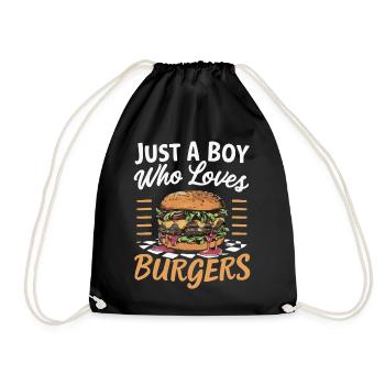 Burger Fast Food Hamburger Cheesburger Burgers - Drawstring Bag - black - Front