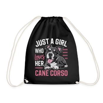 Cane Corso Hund - Turnbeutel - Schwarz - Vorne