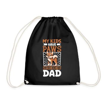 Shikoku Papa - Drawstring Bag - black - Front