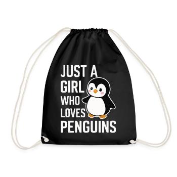Pinguin Pinguine Tier - Turnbeutel - Schwarz - Vorne