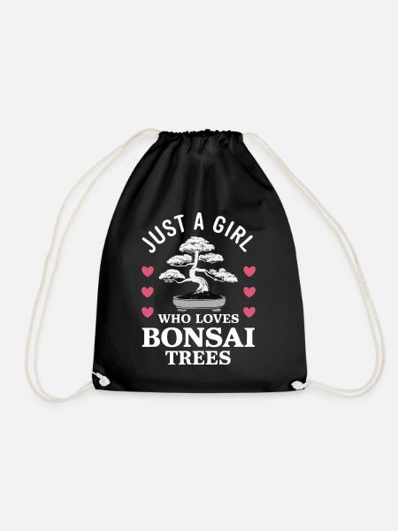 Bonsai Tree Japanese Bonsai - Drawstring Bag - black
