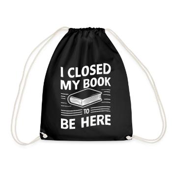 Bücher Buch lesen Bücherei Bibliothek Bücherwurm - Turnbeutel - Schwarz - Vorne