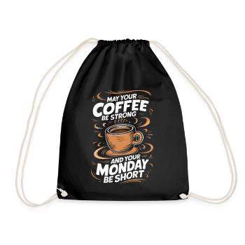 Kaffee Kaffees Trinker - Turnbeutel - Schwarz - Vorne