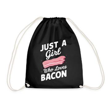 Bacon Frühstück Speck - Turnbeutel - Schwarz - Vorne