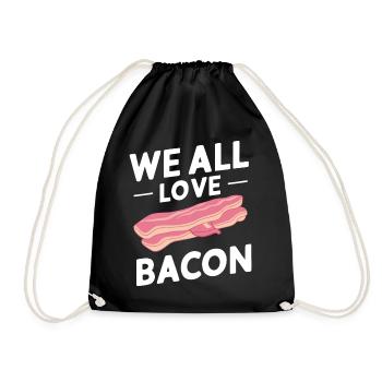 Bacon Frühstück Speck - Turnbeutel - Schwarz - Vorne
