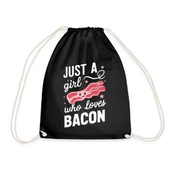 Bacon Frühstück Speck - Turnbeutel - Schwarz - Vorne