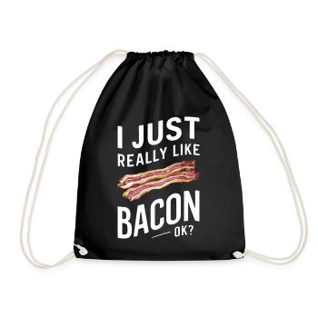 Bacon Frühstück Speck - Turnbeutel - Schwarz - Vorne