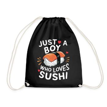 Sushi Japanisches Essen Maki Sushi Kawaii - Turnbeutel - Schwarz - Vorne