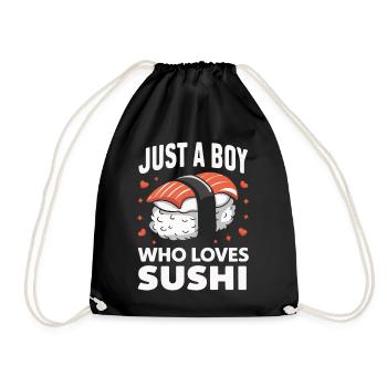 Sushi Japanisches Essen Maki Sushi Kawaii - Turnbeutel - Schwarz - Vorne